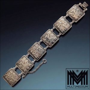 Vintage David Andersen Norwegen Sterling Silber Armband Märchen