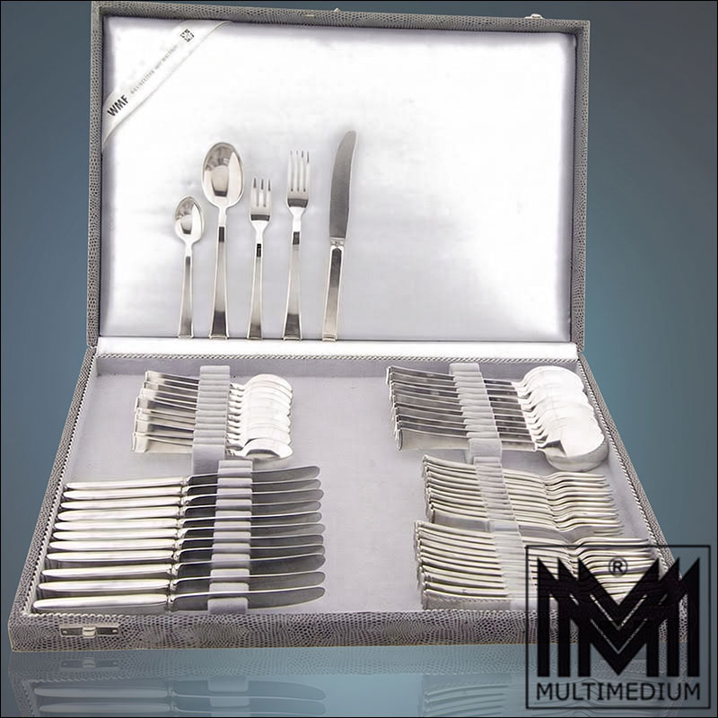 Gemini Generated Image q47sldq47sldq47s Art Deco WMF 2500 Bauhaus Menu Vorspeise Besteck 90er 12teilig 60 Teile 12 Personen