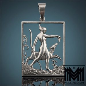 Tore Strindberg Art Deco Silber Anhänger Diana