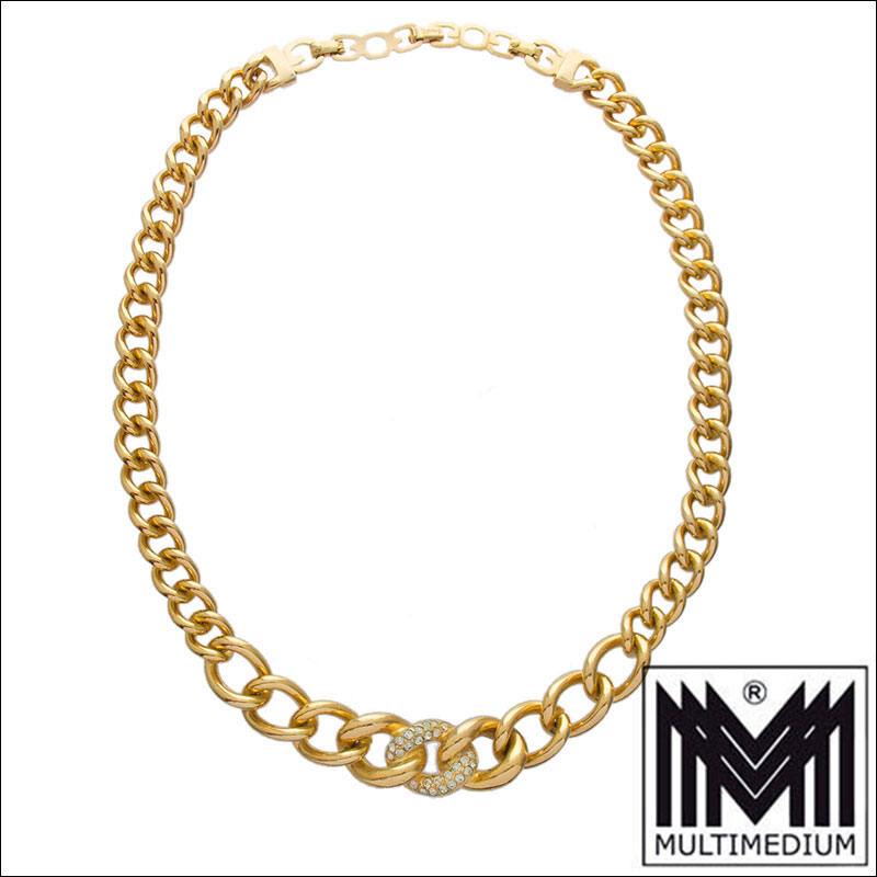 Henkel & Grossé Germany Collier Halskette Panzerkette stark vergoldet für Dior