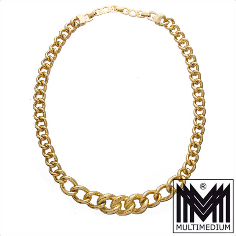 Henkel Grosse Germany Collier Halskette Panzerkette stark vergoldet fuer Dior 03 Henkel & Grossé Germany Collier Halskette Panzerkette stark vergoldet für Dior