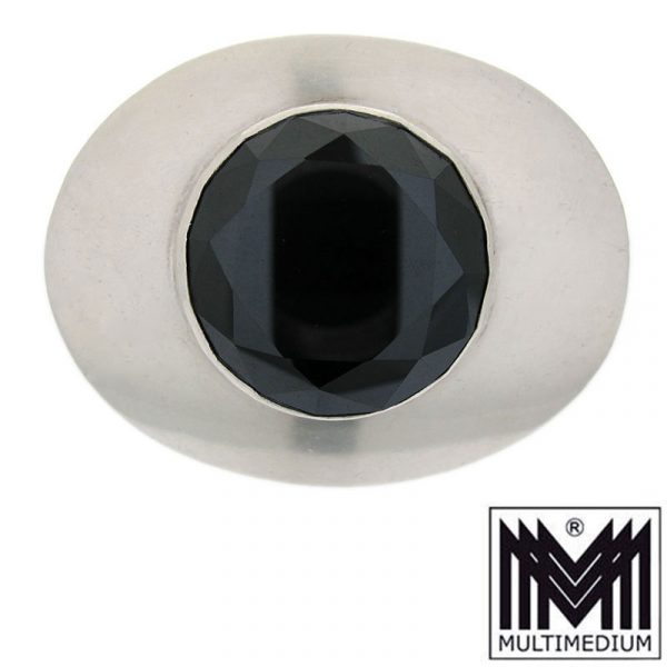 XXL Silber Moissanit Diamant Ring Schwarz black moissanite silver