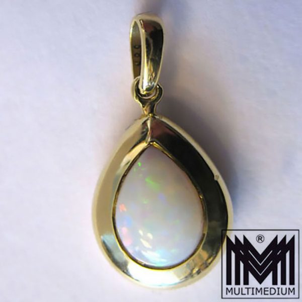 Gold Anhänger mit Opal gefasst gestempelt 585 gold pendant
