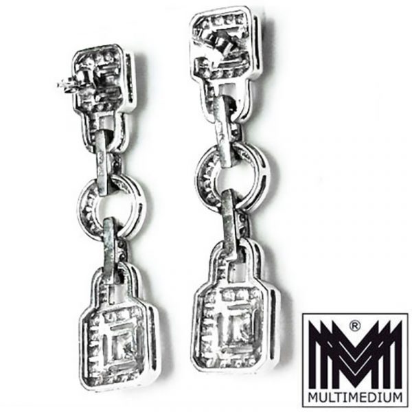 Prachtvolle Silber Ohrringe im Art Deco Stil Zirkonia silver earrings