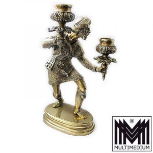 Figürlicher Kerzenleuchter Messing Bronze Historismus Stil brass candle holder
