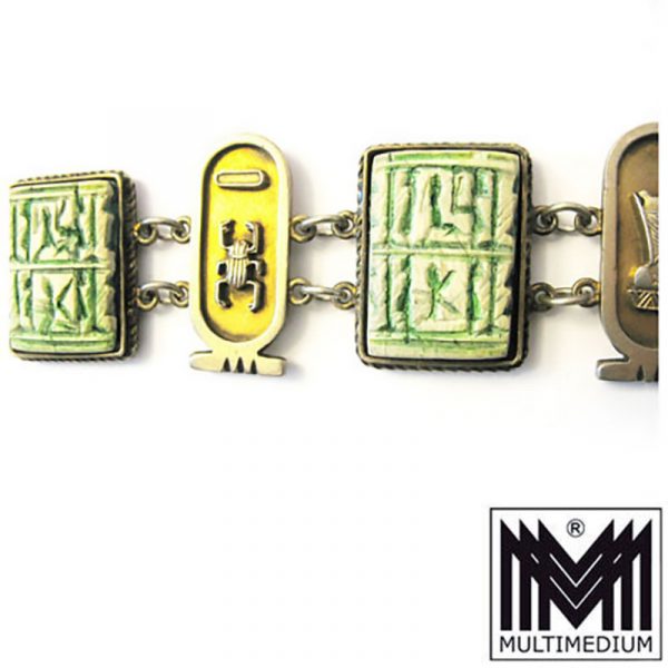 Silber Armband Ägypten 1920 vergoldet silver bracelet egyptian revival gilt rare