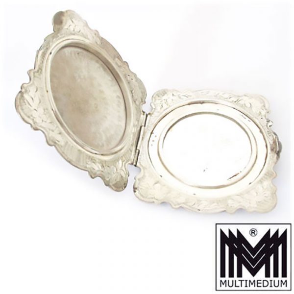 Jugendstil Silber Puderdose Spiegel art nouveau silver compact powder box mirror
