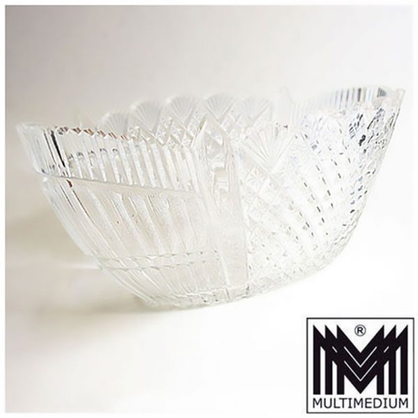 Große Jugendstil Art Deco Kristall Glas Schale Jardiniere geschliffen glass bowl