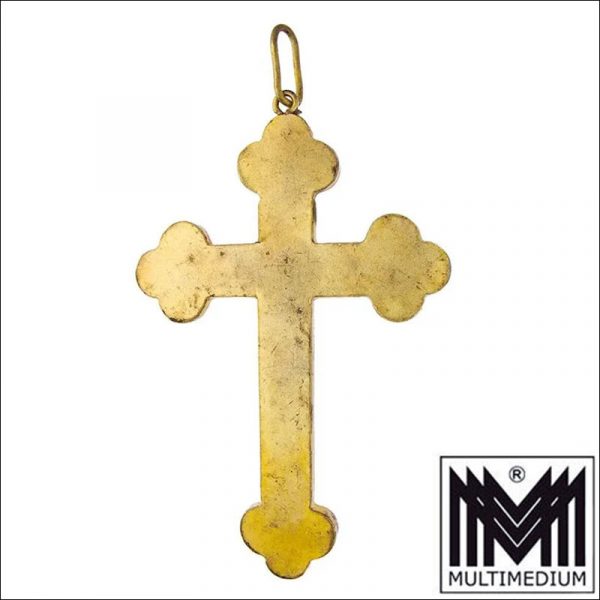 Großes Jugendstil Mikromosaik Kreuz Italien um 1900 selten