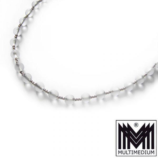 Art Deco WMF Ikora Glas Halskette mattiert Collier frosted glass necklace