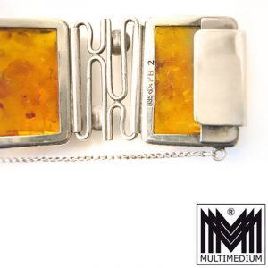 Fischland Schmuck Silber Armband Bernstein signiert amber silver bracelet signed