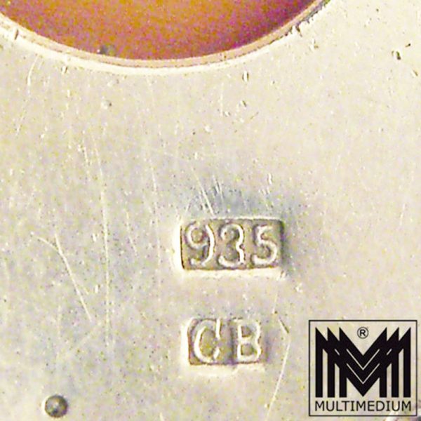 Carl Braun Jugendstil Art Nouveau Collier Silber Silver 935 Bernstein Amber