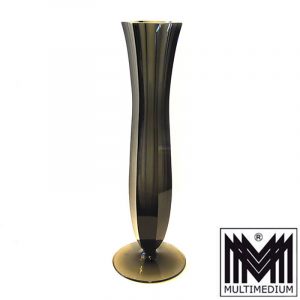 Art Deco Glass Vase Ludwig Moser Karlsbad Anthrazit 30s vintage studio glass