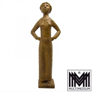 -VERKAUFT- Dieter Heuft, Mendig (1938-2013) Bronze Figur Stehendes Mädchen