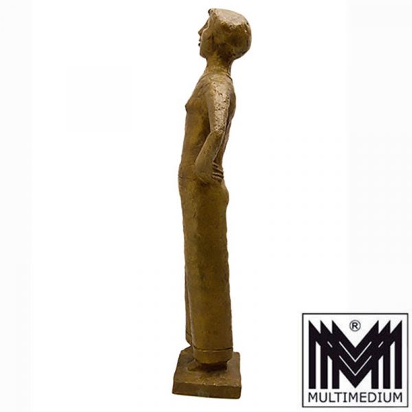Dieter Heuft, Mendig (1938-2013) Bronze Figur Stehendes Mädchen