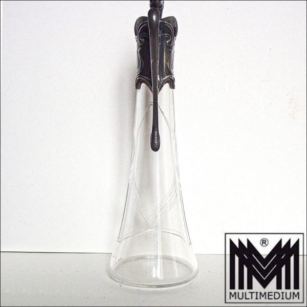 WMF Kristall Glas Likeur Karaffe geschliffen Metall Montierung versilbert