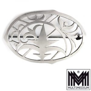 Art Deco Designerbrosche Brosche Silber um 1920