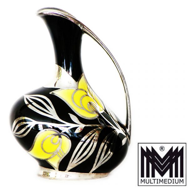 -VERKAUFT- Porzellan Vase Silber Auflage silver overlay