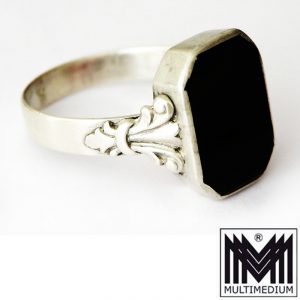 Ring, Silber, Onyx, Art Deco