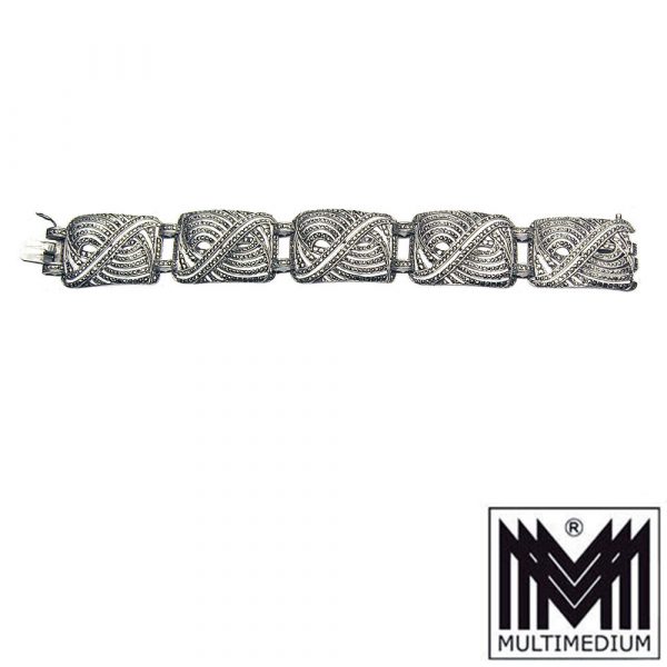 Art Deco Silber Armband mit Markasiten